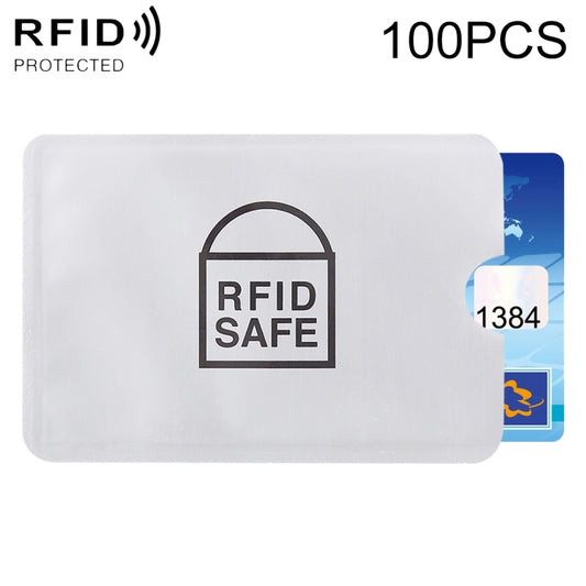 100pcs Aluminum Foil Anti Theft RFID Blocking Sleeve Card Protector, Size: 9.1*6.3cm - Antimagnetic RFID Package by buy2fix | Online Shopping UK | buy2fix