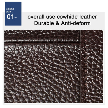 6023 Casual Litchi Texture Soft Face Full-grain Cowhide One Shoulder Crossbody Bag for Men(Brown) - Single-shoulder Bags by buy2fix | Online Shopping UK | buy2fix
