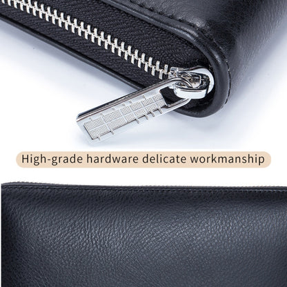 Two-Layer Cowhide Leather Organ Card Holder Multiple-Card RFID Anti-Theft Wallet Bag(Black) - Antimagnetic RFID Package by buy2fix | Online Shopping UK | buy2fix