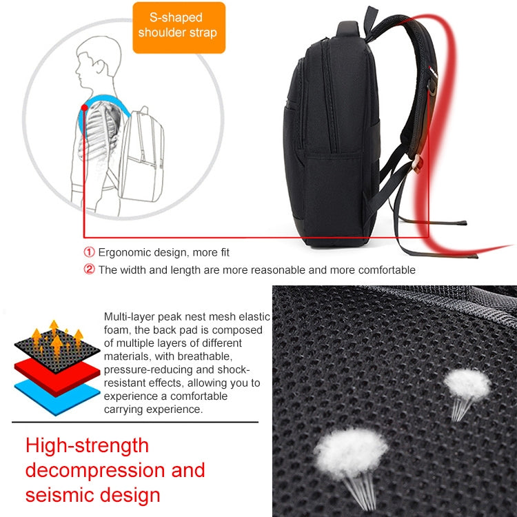 cxs-610 Multifunctional Oxford Cloth Laptop Bag Backpack (Black) by buy2fix