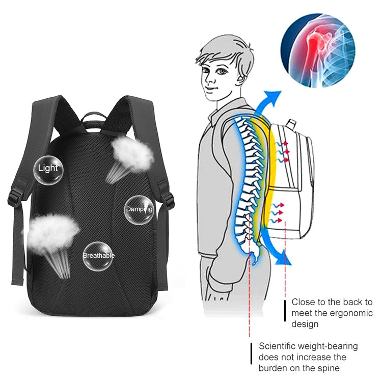 cxs-615 Multifunctional Oxford Laptop Bag Backpack (Dark Gray) by buy2fix