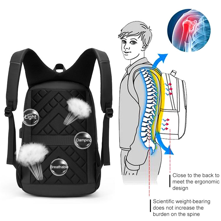 cxs-621 Multifunctional Oxford Laptop Bag Backpack (Grey) by buy2fix