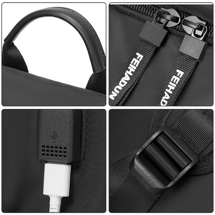 cxs-7103 Multifunctional Oxford Laptop Bag Backpack (Black) by buy2fix