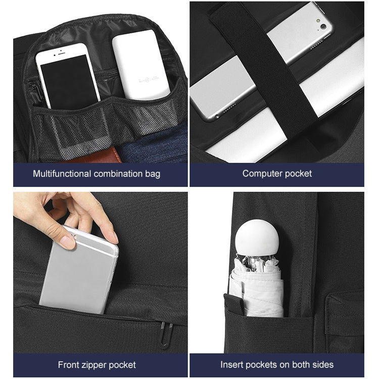 cxs-7301 Multifunctional Oxford Laptop Bag Backpack (Black) by buy2fix