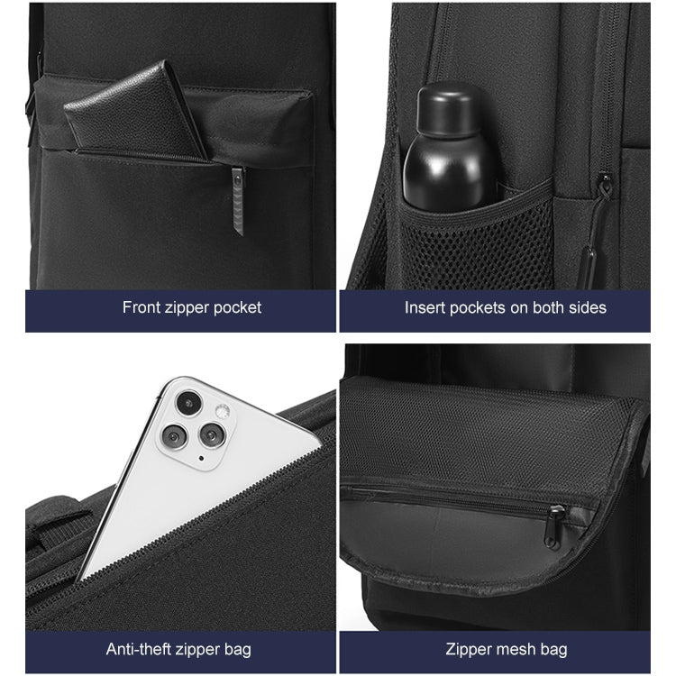 cxs-8106 Multifunctional Oxford Laptop Bag Backpack (Black) by buy2fix