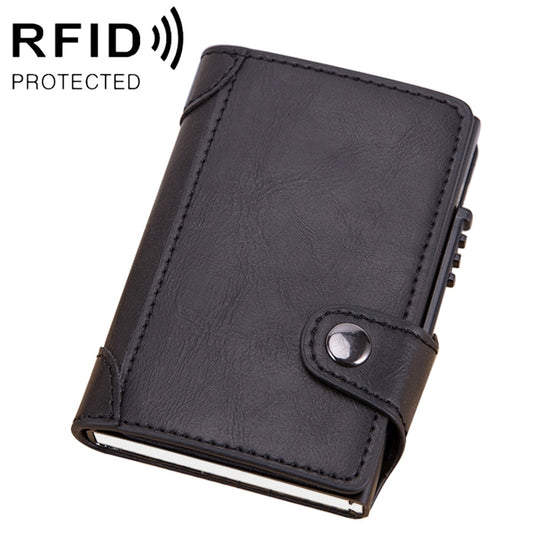 X-51 Automatically Pop-up Card Type Anti-magnetic RFID Anti-theft PU Leather Wallet with Card Slots(Black) - Antimagnetic RFID Package by buy2fix | Online Shopping UK | buy2fix