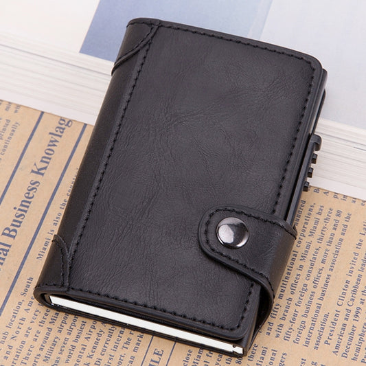 X-51 Automatically Pop-up Card Type Anti-magnetic RFID Anti-theft PU Leather Wallet with Card Slots(Black) - Antimagnetic RFID Package by buy2fix | Online Shopping UK | buy2fix