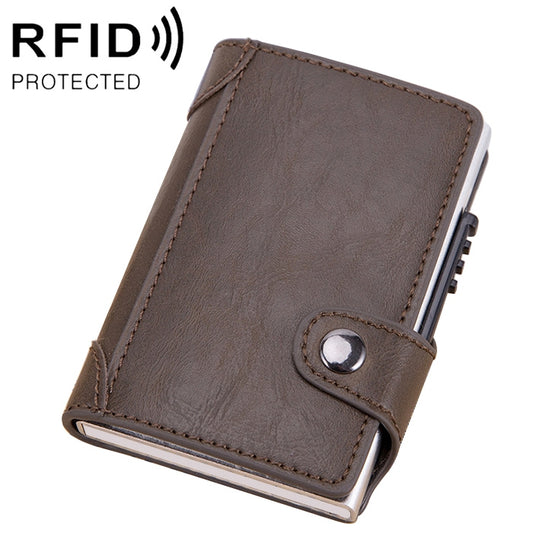 X-51 Automatically Pop-up Card Type Anti-magnetic RFID Anti-theft PU Leather Wallet with Card Slots(Coffee) - Antimagnetic RFID Package by buy2fix | Online Shopping UK | buy2fix