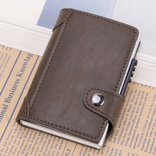 X-51 Automatically Pop-up Card Type Anti-magnetic RFID Anti-theft PU Leather Wallet with Card Slots(Coffee) - Antimagnetic RFID Package by buy2fix | Online Shopping UK | buy2fix