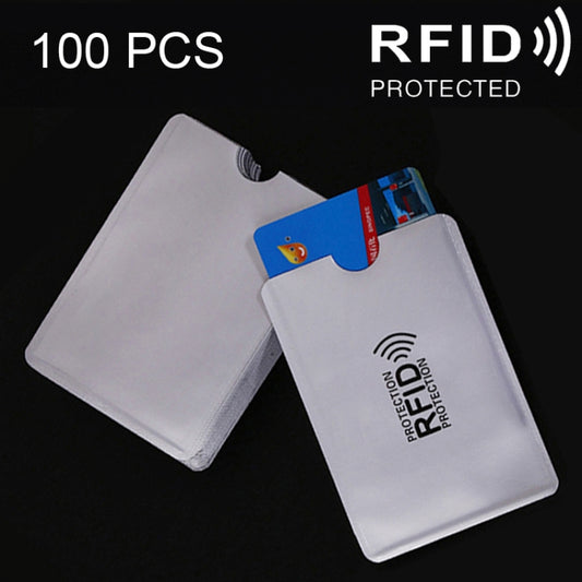 100 PCS Aluminum Foil Card Protective Cover Case RFID Blocking Safety Shield Identity Sleeves Cards Bag, Size: 9.1*6.3cm - Antimagnetic RFID Package by buy2fix | Online Shopping UK | buy2fix