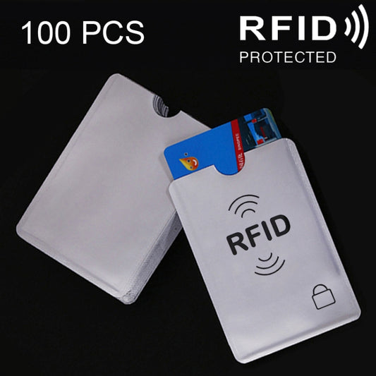 100 PCS Aluminum Foil Card Protective Cover Case RFID Blocking Safety Shield Identity Sleeves Cards Bag, Size: 9.1*6.3cm - Antimagnetic RFID Package by buy2fix | Online Shopping UK | buy2fix