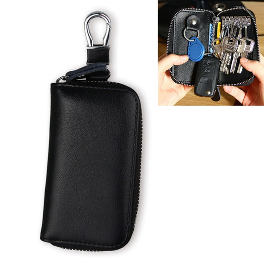9092 Business Style Multifunctional Genuine Leather Zipper Car Key Bag(Black) by buy2fix