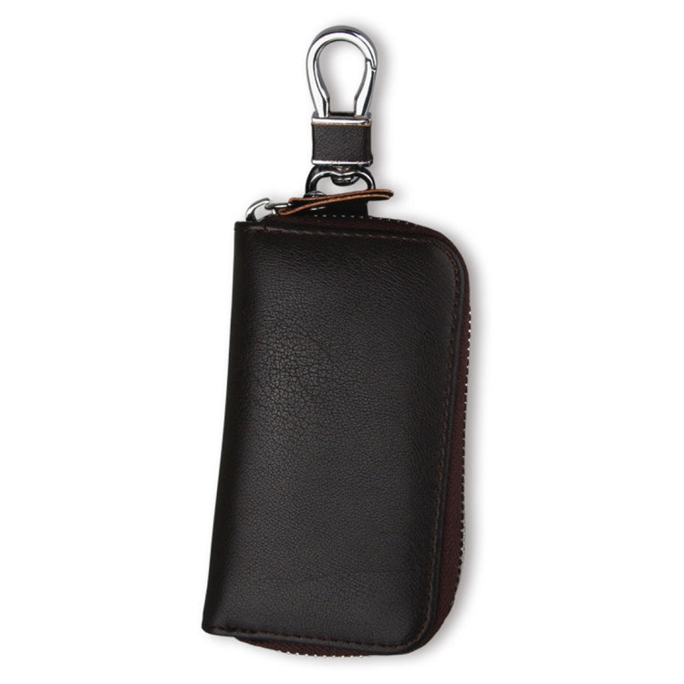 9092 Business Style Multifunctional Genuine Leather Zipper Car Key Bag(Coffee) by buy2fix