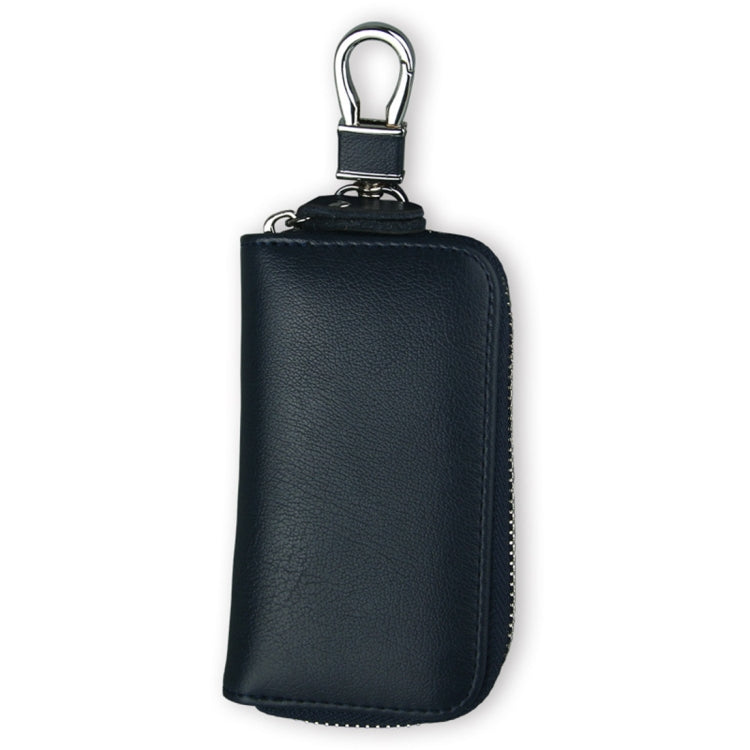 9092 Business Style Multifunctional Genuine Leather Zipper Car Key Bag(Dark Blue) by buy2fix
