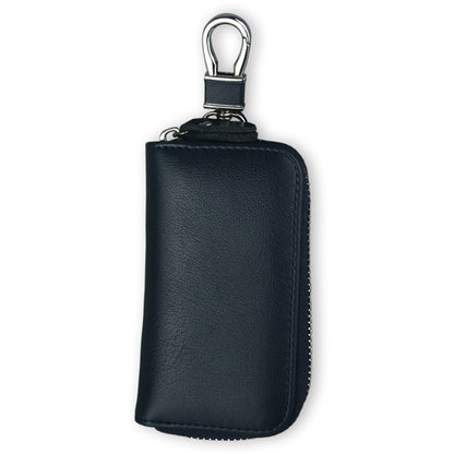 9092 Business Style Multifunctional Genuine Leather Zipper Car Key Bag(Dark Blue) by buy2fix