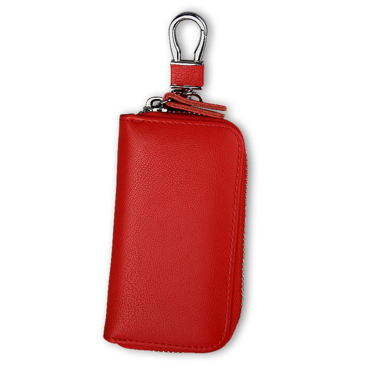 9092 Business Style Multifunctional Genuine Leather Zipper Car Key Bag(Red) by buy2fix