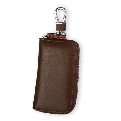 9092 Business Style Multifunctional Genuine Leather Zipper Car Key Bag(Brown) by buy2fix