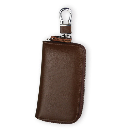 9092 Business Style Multifunctional Genuine Leather Zipper Car Key Bag(Brown) by buy2fix