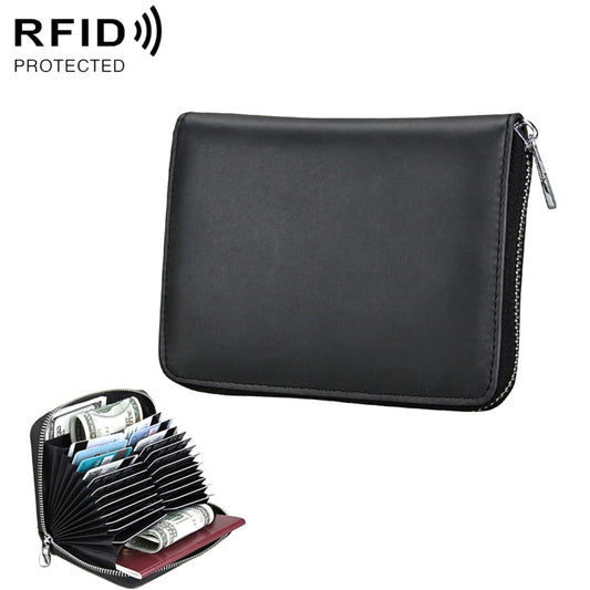 Antimagnetic RFID Multi-functional Genuine Leather Card Package(Black) - Antimagnetic RFID Package by buy2fix | Online Shopping UK | buy2fix
