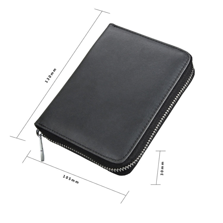 Antimagnetic RFID Multi-functional Genuine Leather Card Package(Black) - Antimagnetic RFID Package by buy2fix | Online Shopping UK | buy2fix