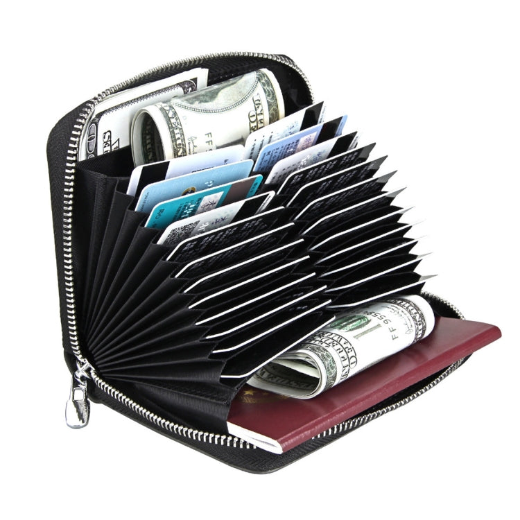 Antimagnetic RFID Multi-functional Genuine Leather Card Package(Black) - Antimagnetic RFID Package by buy2fix | Online Shopping UK | buy2fix