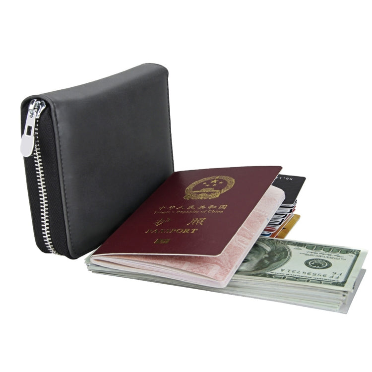 Antimagnetic RFID Multi-functional Genuine Leather Card Package(Black) - Antimagnetic RFID Package by buy2fix | Online Shopping UK | buy2fix