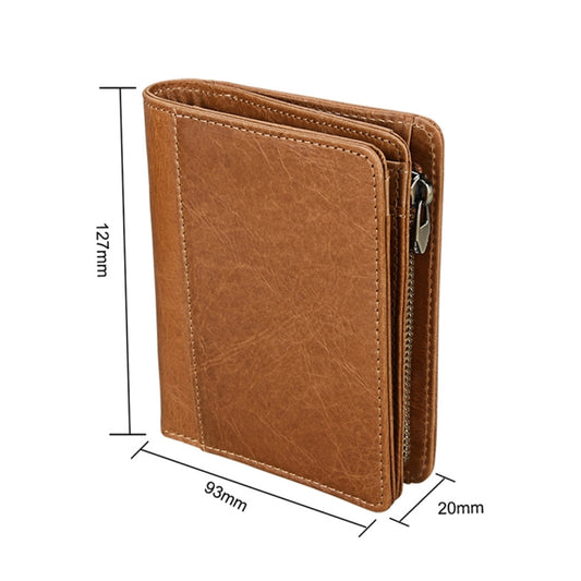 8231 Antimagnetic RFID Men Fashion Crazy Horse Textyure Genuine Leather Wallet Card Bag(Brown) - Antimagnetic RFID Package by buy2fix | Online Shopping UK | buy2fix