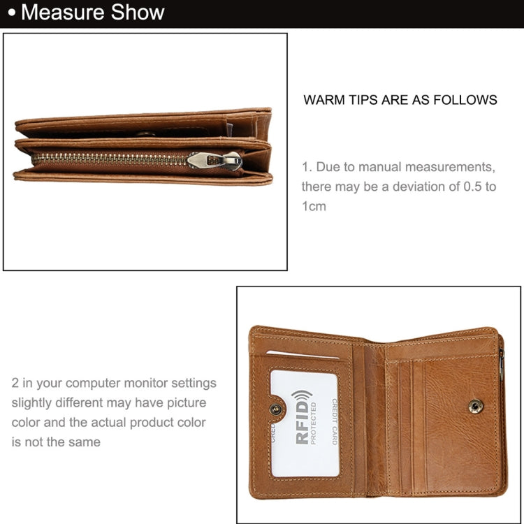 8231 Antimagnetic RFID Men Fashion Crazy Horse Textyure Genuine Leather Wallet Card Bag(Brown) - Antimagnetic RFID Package by buy2fix | Online Shopping UK | buy2fix