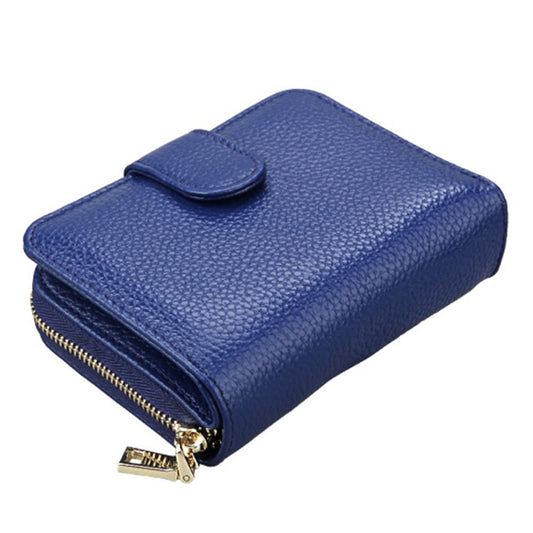 KB132 Female Style Full Grain Cow Leather Multifunctional RFID Wallet/ Card Bag/ Driving License Package(Blue) - Wallets by buy2fix | Online Shopping UK | buy2fix