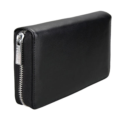 Antimagnetic RFID Large Capacity Long Style Genuine Leather Passport Package / Multifunctional and Many Card Slots Card Package(Black) - Antimagnetic RFID Package by buy2fix | Online Shopping UK | buy2fix
