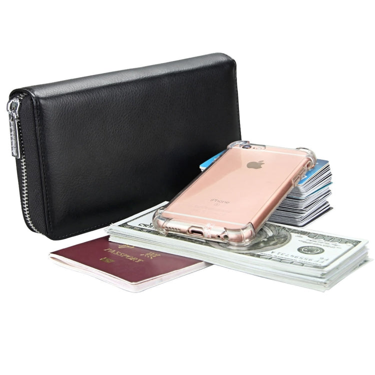 Antimagnetic RFID Large Capacity Long Style Genuine Leather Passport Package / Multifunctional and Many Card Slots Card Package(Black) - Antimagnetic RFID Package by buy2fix | Online Shopping UK | buy2fix