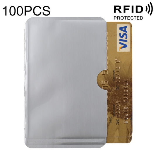 100 PCS Aluminum Foil RFID Blocking Credit Card ID Bank Card Case Card Holder Cover, Size: 9.3 x 6cm (Silver) - Antimagnetic RFID Package by buy2fix | Online Shopping UK | buy2fix