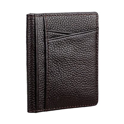 KB173 Ultrathin Litchi Texture Leather Card Holder Certificate Bag(Coffee) - Card & Passport Bags by buy2fix | Online Shopping UK | buy2fix