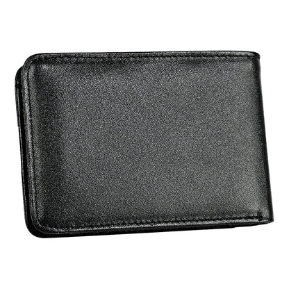 KB186 Antimagnetic RFID Mini Crazy Horse Texture Leather Billfold Card Wallet for Men and Women(Black) - Antimagnetic RFID Package by buy2fix | Online Shopping UK | buy2fix
