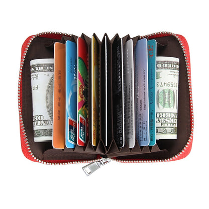 KB205 Antimagnetic RFID Litchi Texture Leather Zipper Large-capacity Card Holder Wallet(Red) - Antimagnetic RFID Package by buy2fix | Online Shopping UK | buy2fix