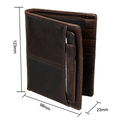8232 Antimagnetic RFID Men Oil Wax Leather Wallet with Detachable Card Holder - Antimagnetic RFID Package by buy2fix | Online Shopping UK | buy2fix