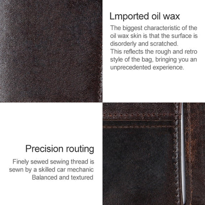 8232 Antimagnetic RFID Men Oil Wax Leather Wallet with Detachable Card Holder - Antimagnetic RFID Package by buy2fix | Online Shopping UK | buy2fix