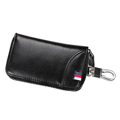 9102 Multi-function Waist Hanging Leather Zipper Wallet Keys Holder Bag(Black) by buy2fix