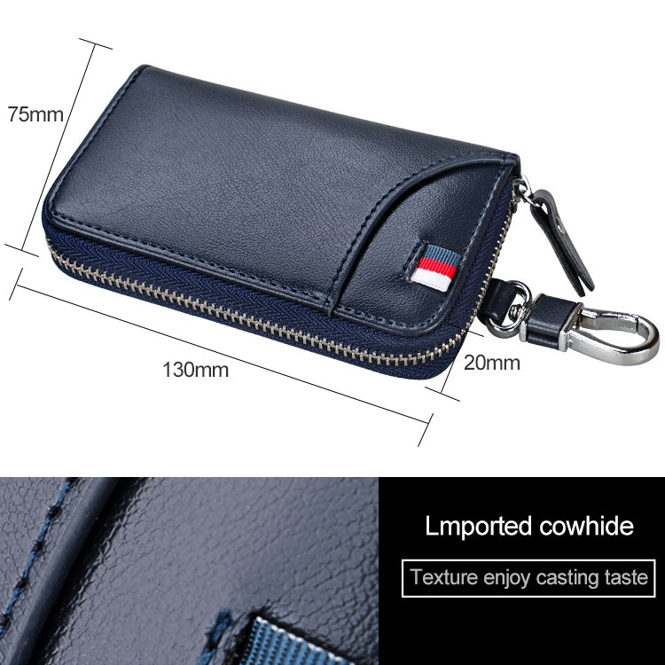9102 Multi-function Waist Hanging Leather Zipper Wallet Keys Holder Bag(Black) by buy2fix