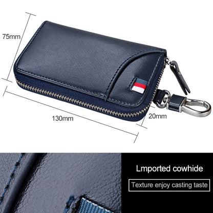 9102 Multi-function Waist Hanging Leather Zipper Wallet Keys Holder Bag(Black) by buy2fix