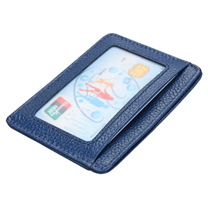 KB37 Antimagnetic RFID Litchi Texture Leather Card Holder Wallet Billfold for Men and Women (Blue) - Antimagnetic RFID Package by buy2fix | Online Shopping UK | buy2fix