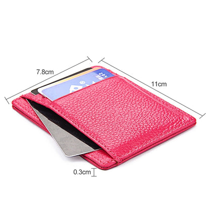 KB37 Antimagnetic RFID Litchi Texture Leather Card Holder Wallet Billfold for Men and Women (Rose Red) - Antimagnetic RFID Package by buy2fix | Online Shopping UK | buy2fix