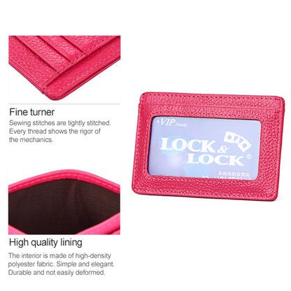 KB37 Antimagnetic RFID Litchi Texture Leather Card Holder Wallet Billfold for Men and Women (Rose Red) - Antimagnetic RFID Package by buy2fix | Online Shopping UK | buy2fix
