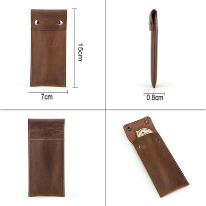 CONTACTS FAMILY CF1110 Universal Crazy Horse Leather Watch Protective Case Storage Bag for Apple Watch (Blue) by buy2fix