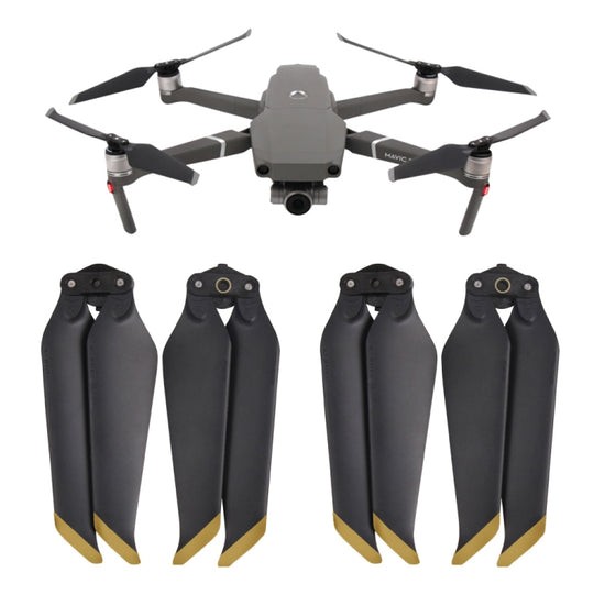 2 Pairs 8743F Low Noise Quick-release Propellers for DJI Mavic 2 Pro / Zoom (Black+Gold)