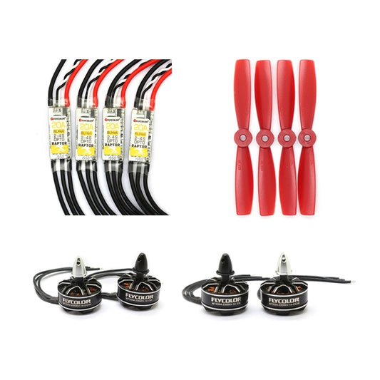 Flycolor Raptor Series Power Set, Includes 4 PCS 20A Speed Controllers + 4 PCS 2300KV Motors + 4 PCS 5045 Propellers by buy2fix