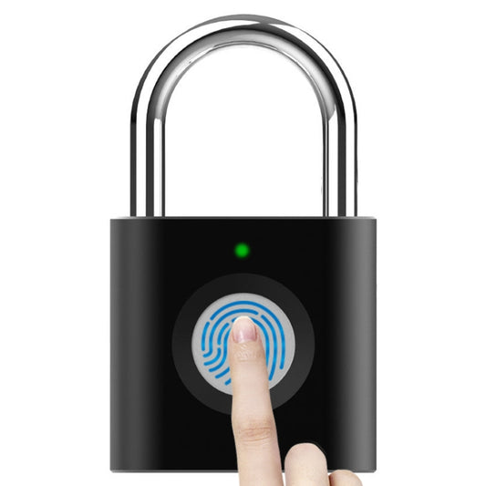 X007 Micro USB Charging Mini Metal Fingerprint Padlock Small Drawer Lock (Black) - Padlocks by buy2fix | Online Shopping UK | buy2fix