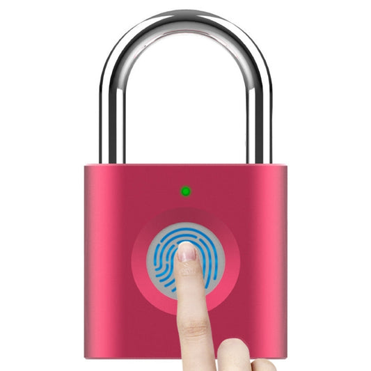 X007 Micro USB Charging Mini Metal Fingerprint Padlock Small Drawer Lock (Red) - Padlocks by buy2fix | Online Shopping UK | buy2fix