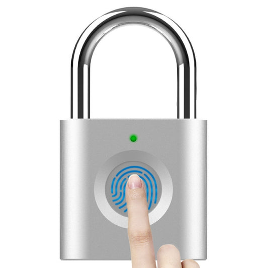 X007 Micro USB Charging Mini Metal Fingerprint Padlock Small Drawer Lock (Silver) - Padlocks by buy2fix | Online Shopping UK | buy2fix