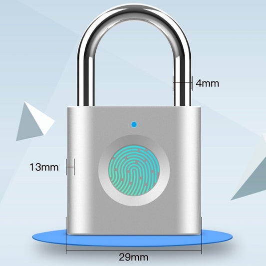 X007 Micro USB Charging Mini Metal Fingerprint Padlock Small Drawer Lock (Silver) by buy2fix